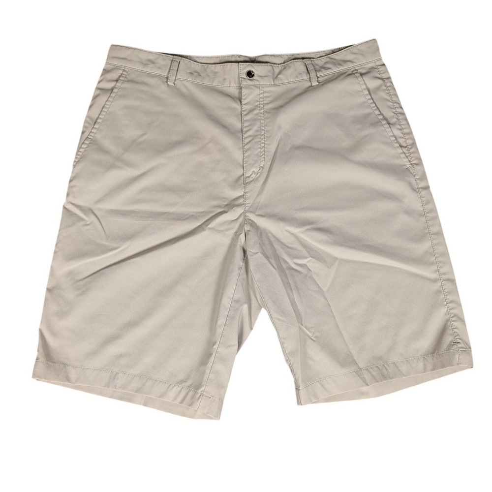Calvin Klein Mens Tan Performance Golf Shorts Beige Flat Front Activewear 34